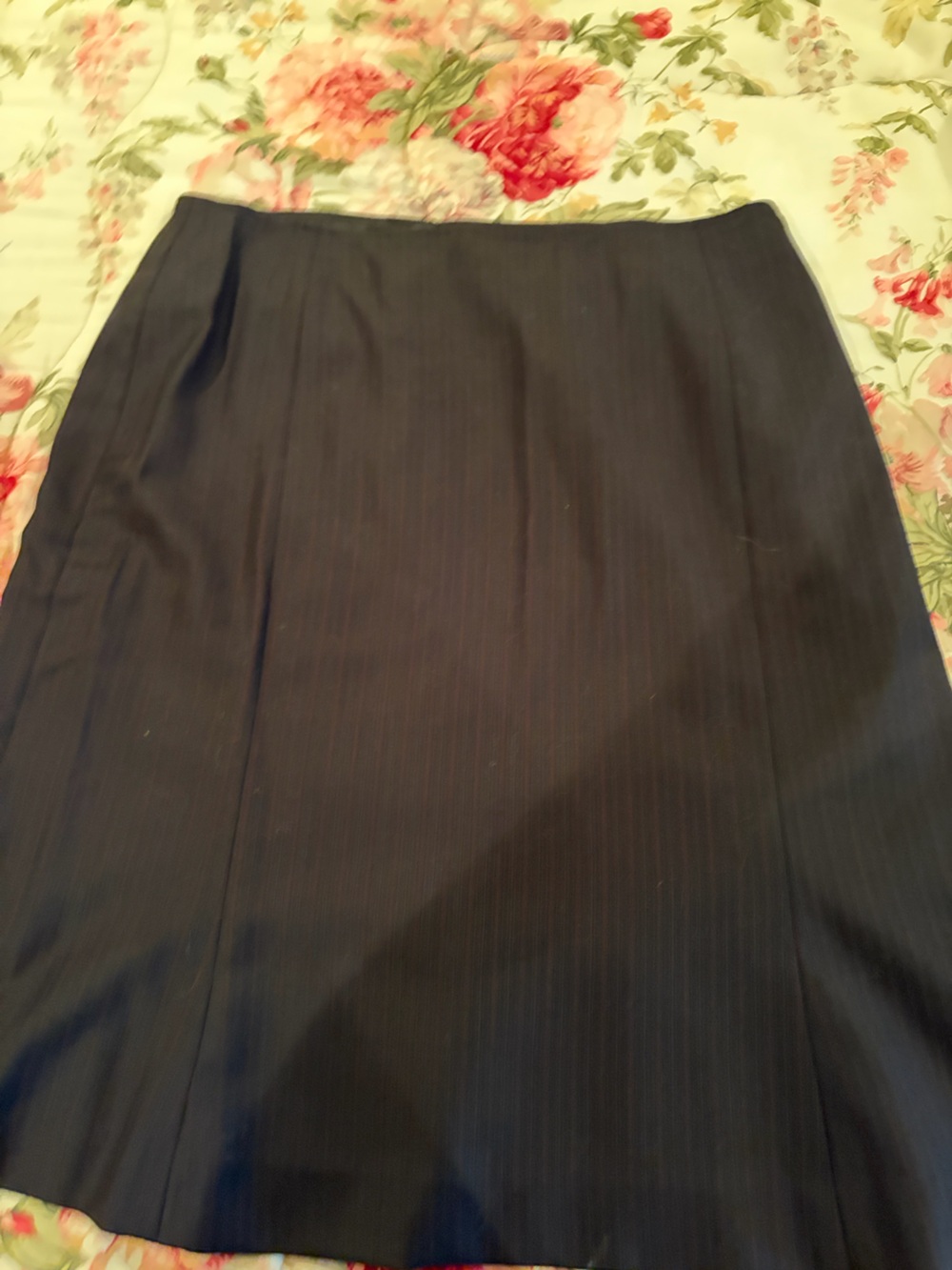 Cambia Black Pinstripe Mini Skirt
